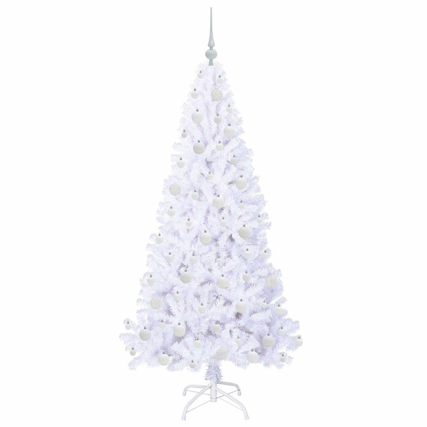 Kunstigt juletræ med 300 LED'er Hvid 180 cm PVC og Stål