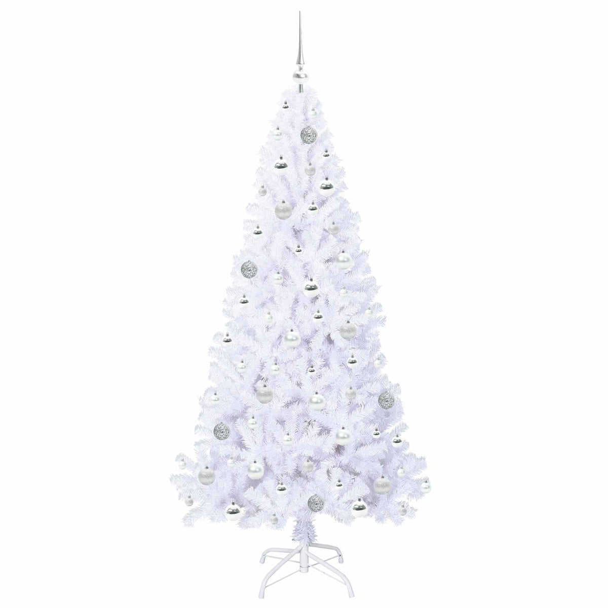 Kunstigt juletræ med 300 LED'er Hvid 180 cm PVC og Stål