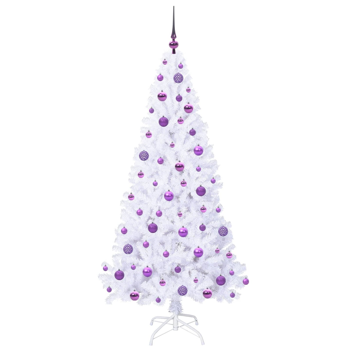 Kunstigt juletræ med 300 LED'er Hvid 180 cm PVC og Stål