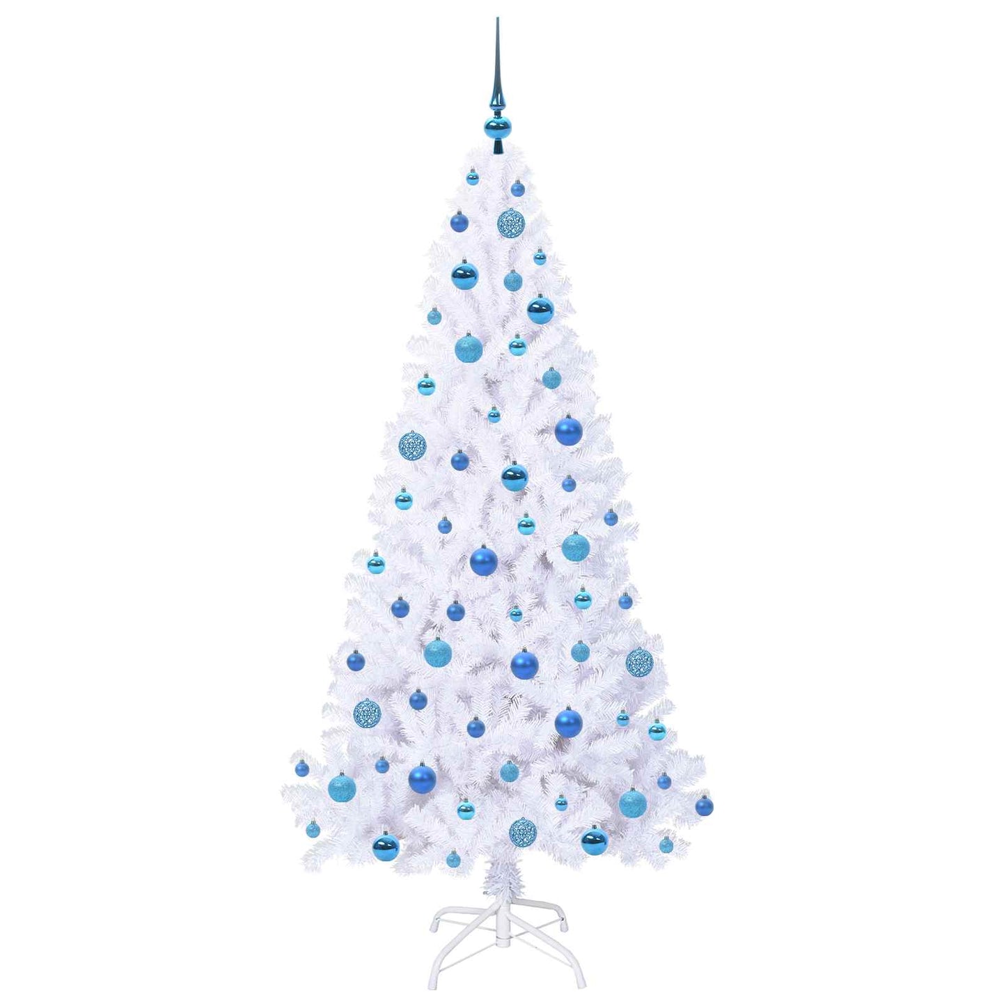Kunstigt juletræ med 300 LED'er Hvid 180 cm PVC og Stål