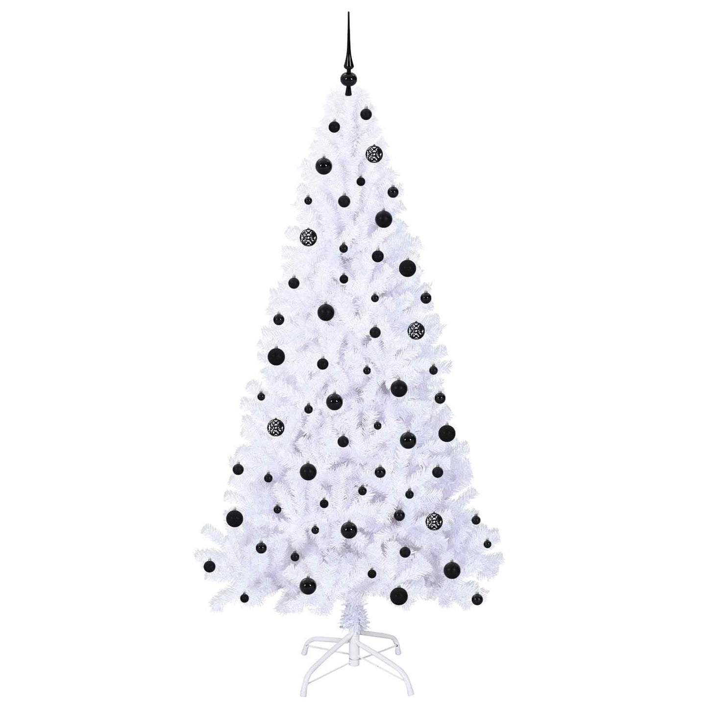 Kunstigt juletræ med 300 LED'er Hvid 210 cm PVC og Stål