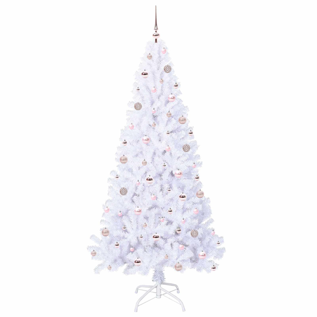 Kunstigt juletræ med 300 LED'er Hvid 210 cm PVC og Stål