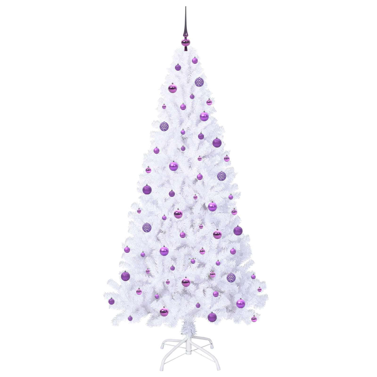 Kunstigt juletræ med 300 LED'er Hvid 210 cm PVC og Stål