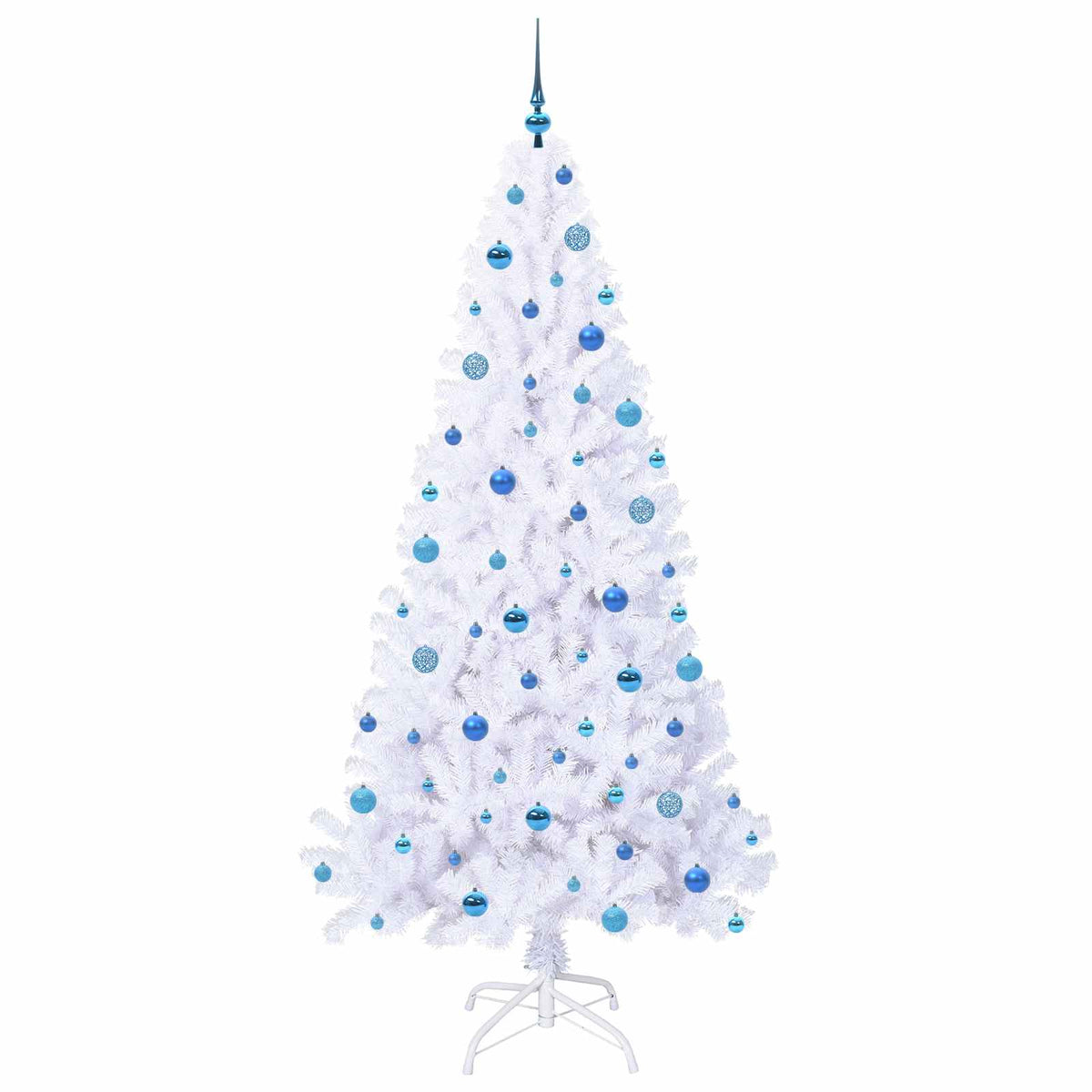 Kunstigt juletræ med 300 LED'er Hvid 210 cm PVC og Stål