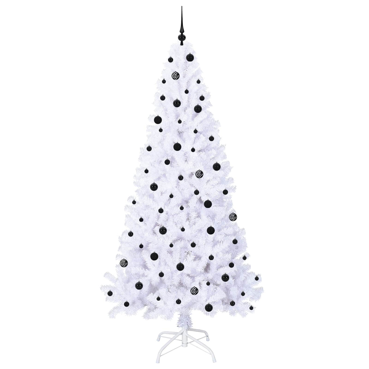 Kunstigt juletræ med 300 LED'er Hvid 240 cm PVC og Stål