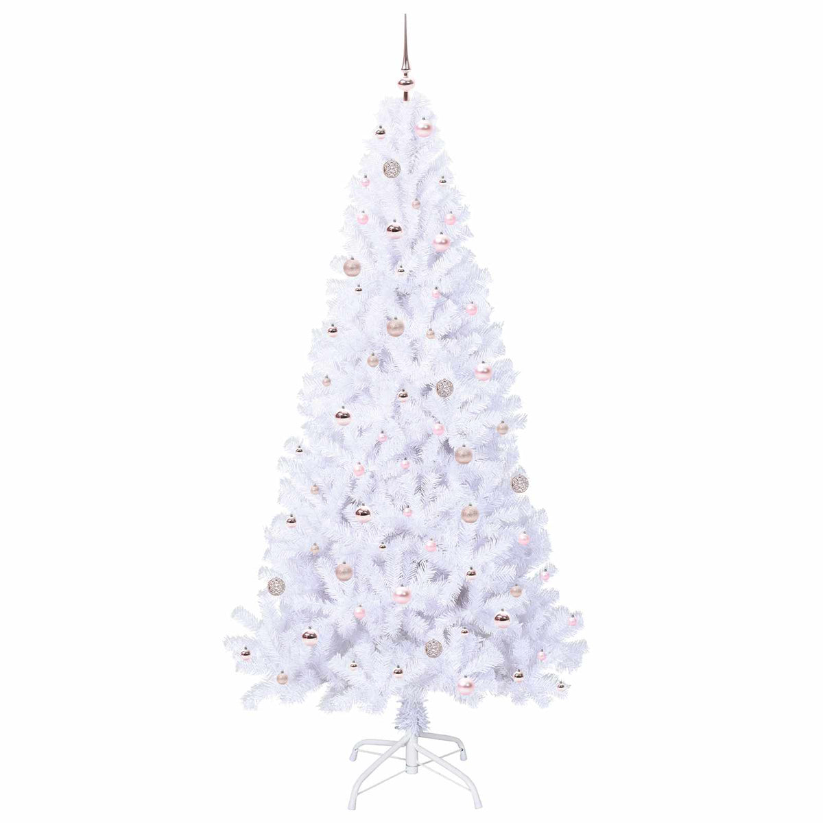 Kunstigt juletræ med 300 LED'er Hvid 240 cm PVC og Stål