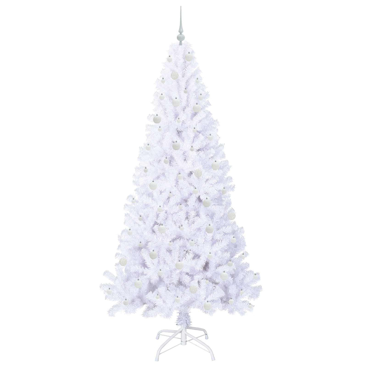 Kunstigt juletræ med 300 LED'er Hvid 240 cm PVC og Stål