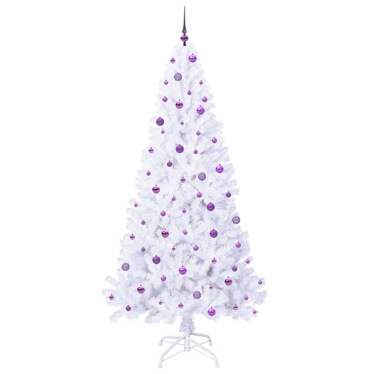 Kunstigt juletræ med 300 LED'er Hvid 240 cm PVC og Stål