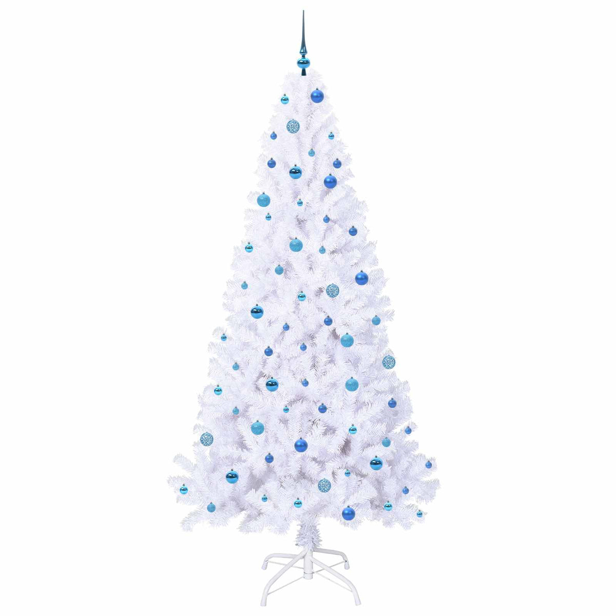 Kunstigt juletræ med 300 LED'er Hvid 240 cm PVC og Stål