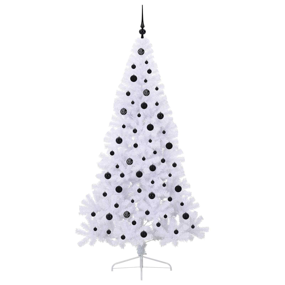 Kunstigt juletræ med 300 LED'er Hvid 210 cm PVC og Stål