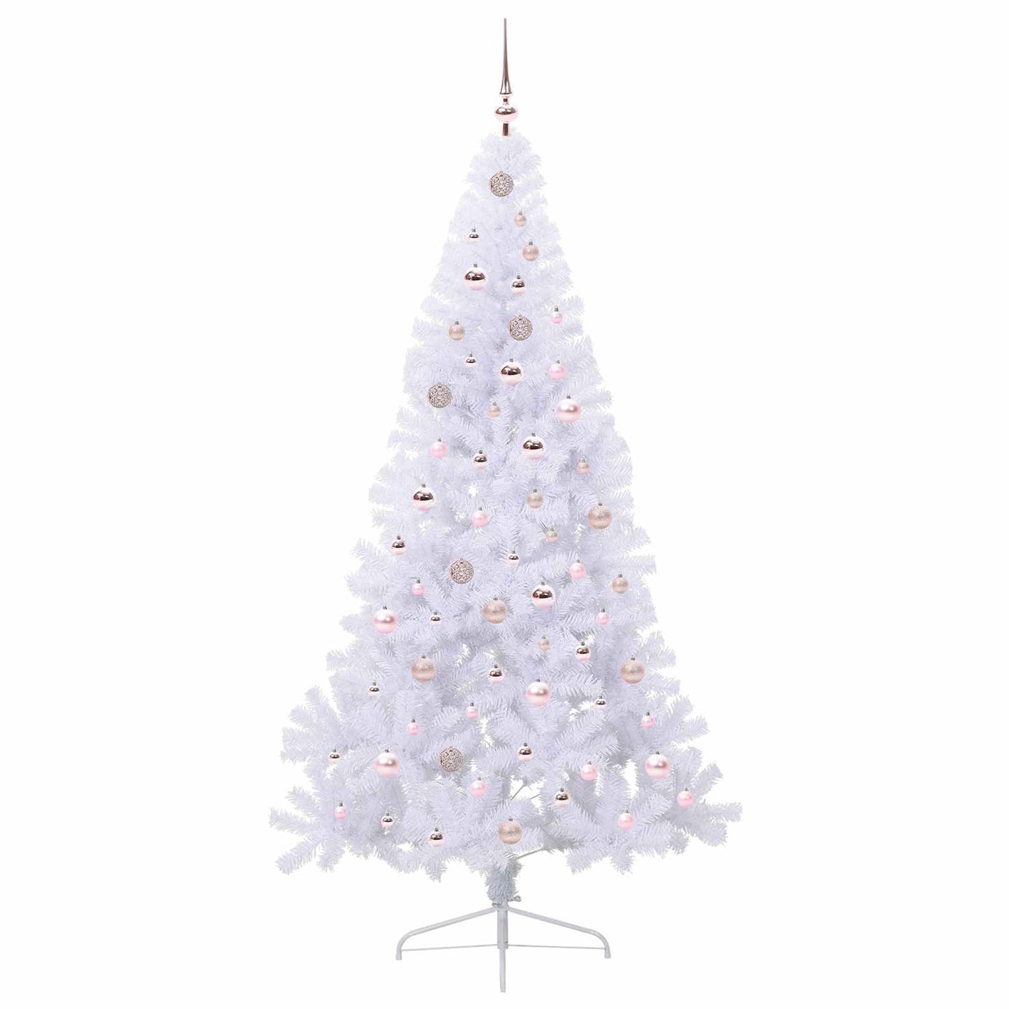 Kunstigt juletræ med 300 LED'er Hvid 210 cm PVC og Stål