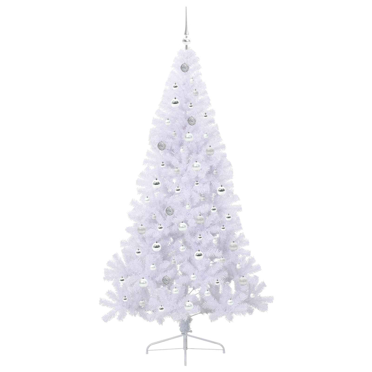 Kunstigt juletræ med 300 LED'er Hvid 210 cm PVC og Stål