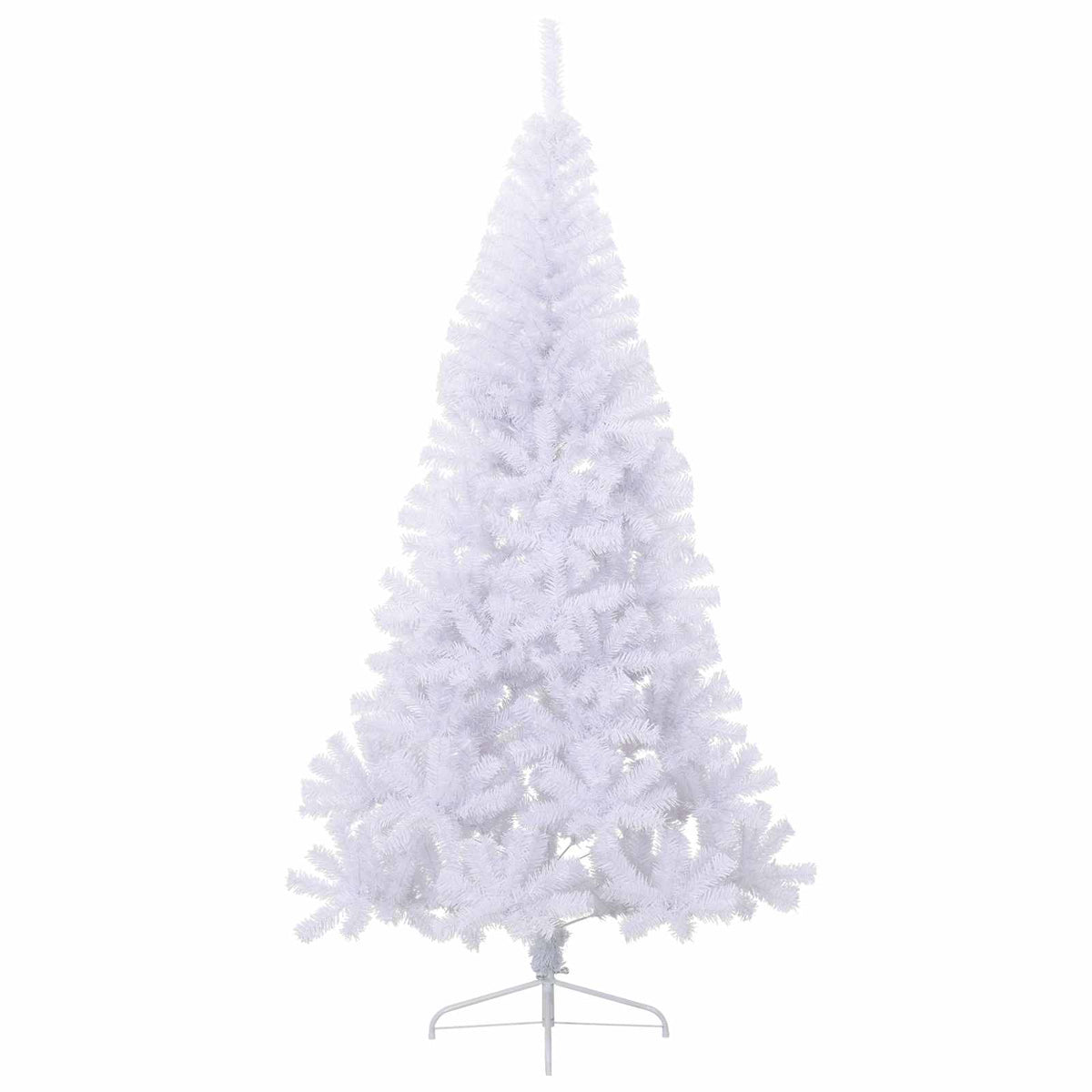 Kunstigt juletræ med 300 LED'er Hvid 210 cm PVC og Stål