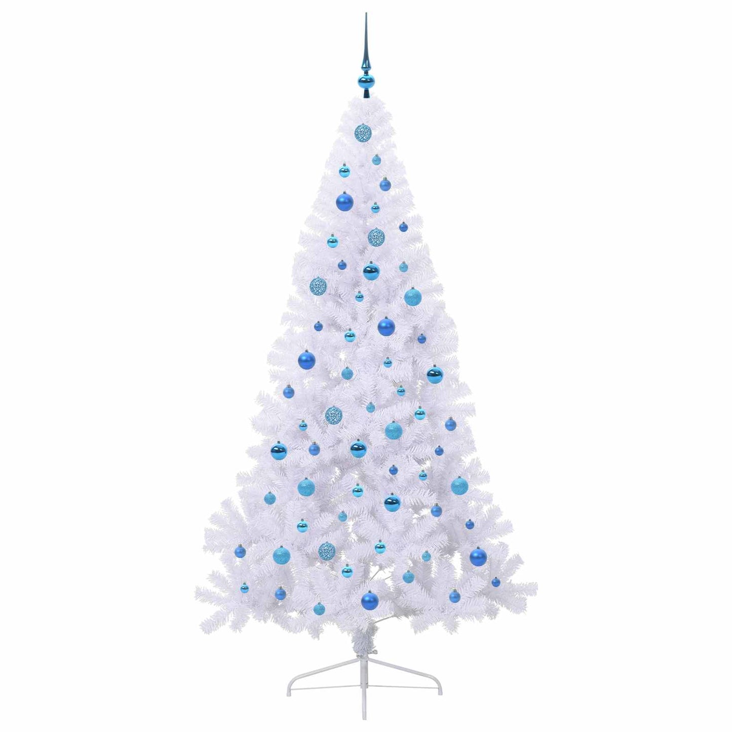 Kunstigt juletræ med 300 LED'er Hvid 210 cm PVC og Stål