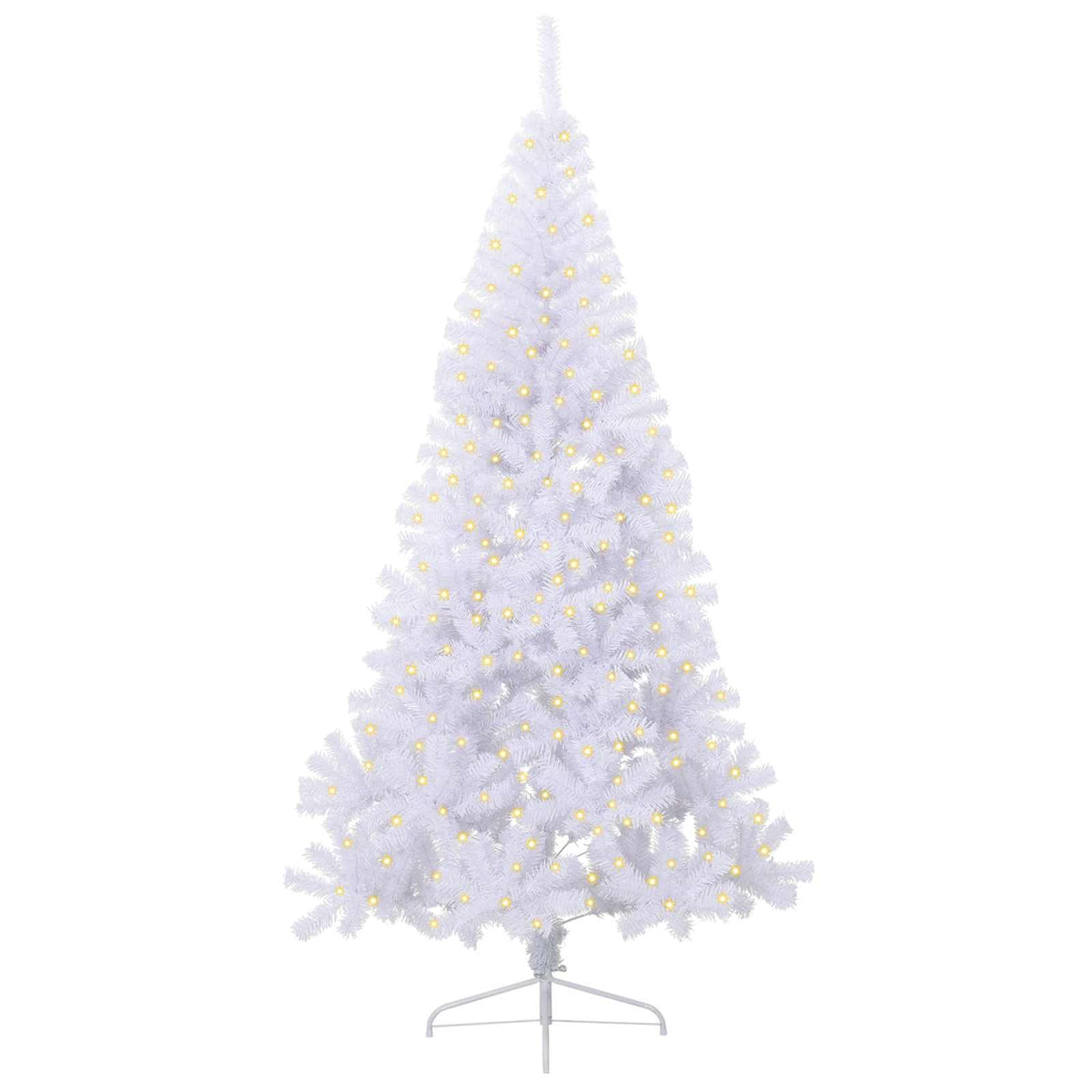 Kunstigt juletræ med 300 LED'er Hvid 240 cm PVC og Stål
