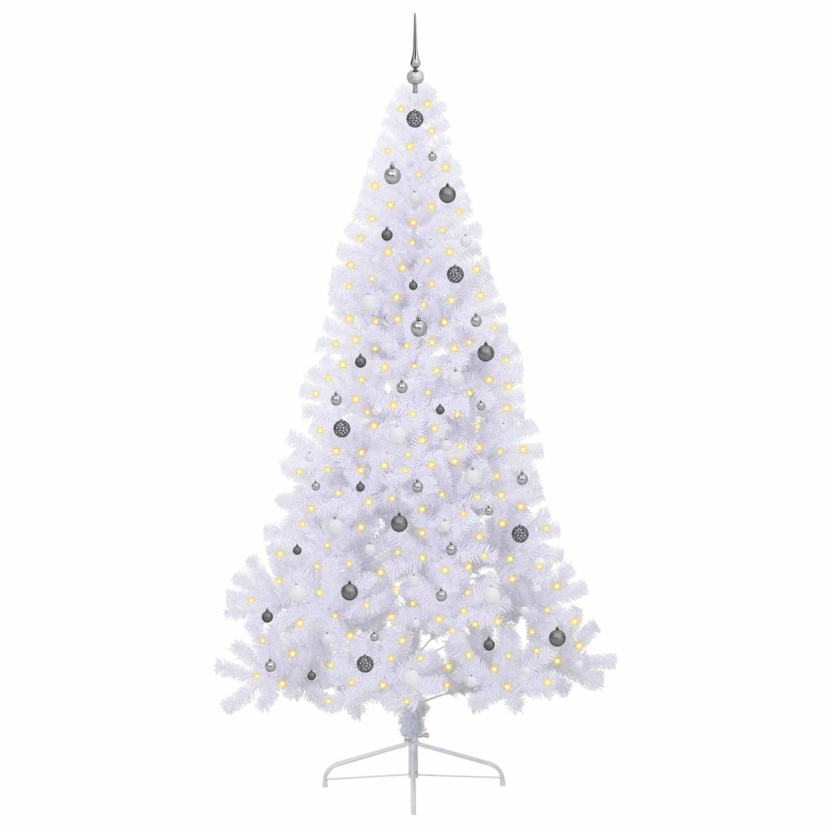 Kunstigt juletræ Hvid 240 cm PVC og Stål