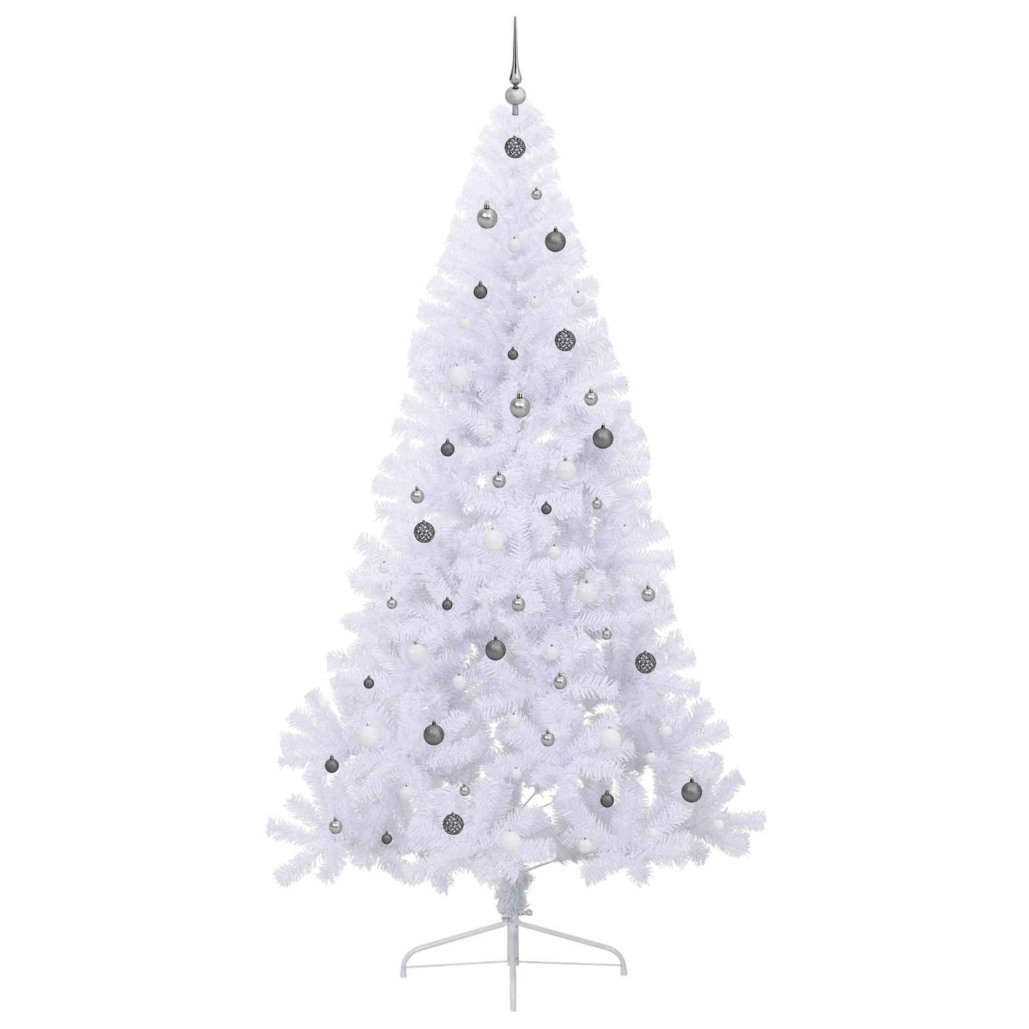 Kunstigt juletræ Hvid 240 cm PVC og Stål