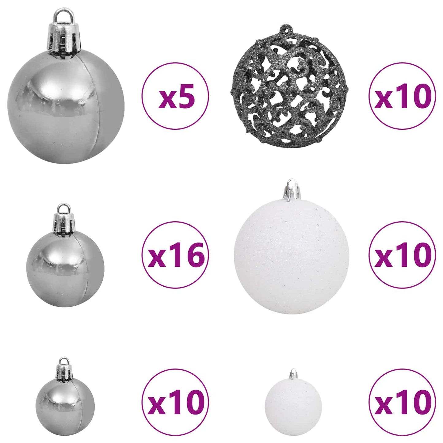 Kunstigt juletræ Hvid 240 cm PVC og Stål