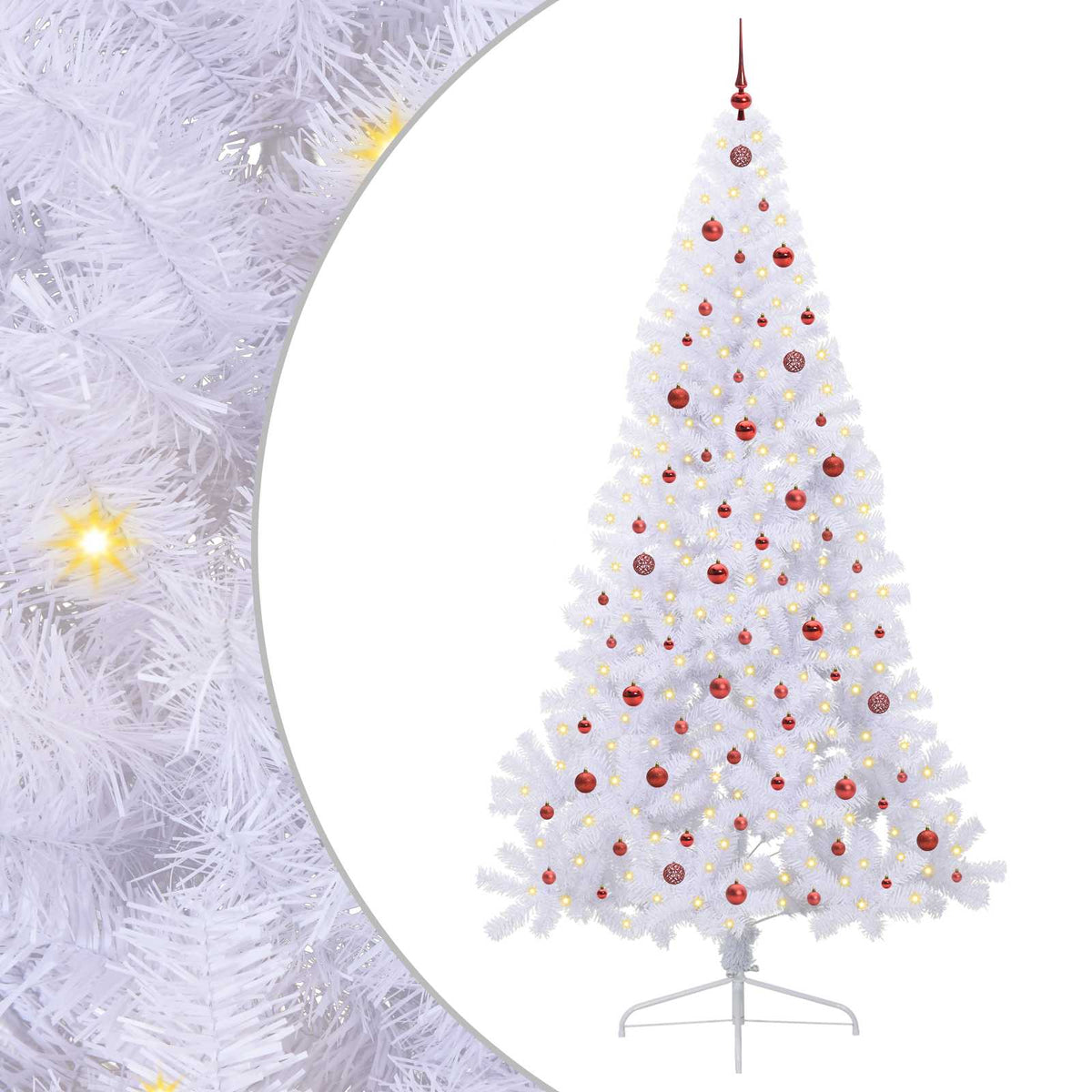 Kunstigt juletræ Hvid 240 cm PVC og Stål