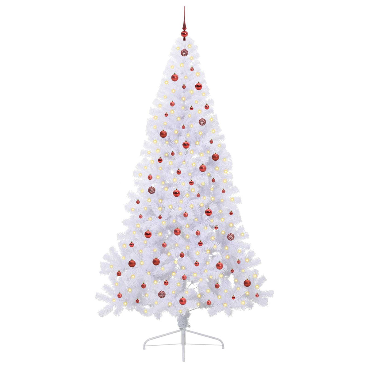 Kunstigt juletræ Hvid 240 cm PVC og Stål