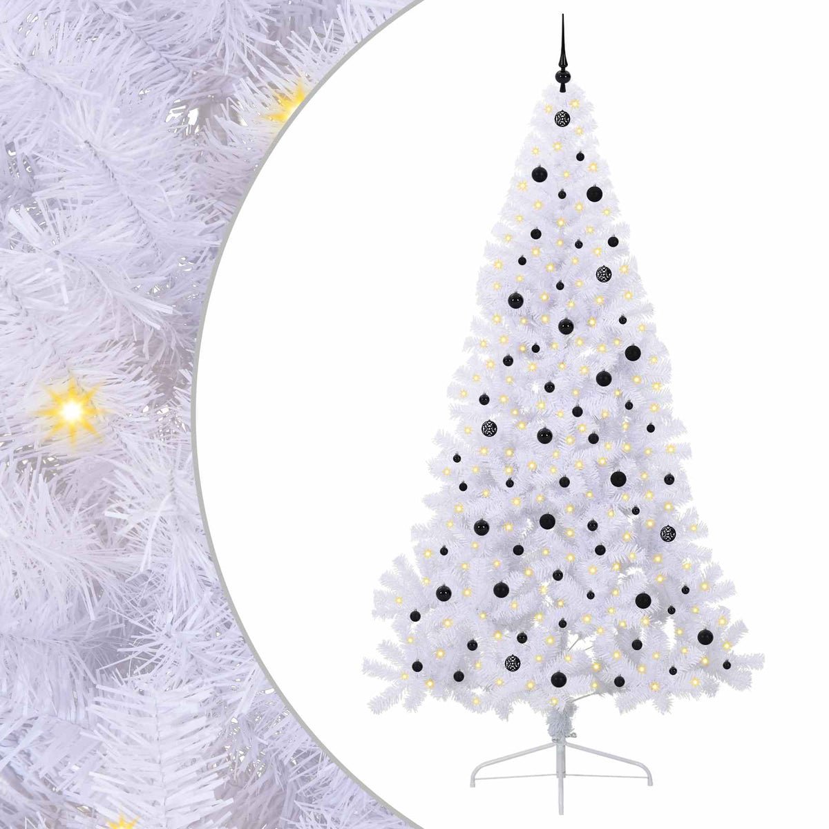 Kunstigt juletræ Hvid 240 cm PVC og Stål