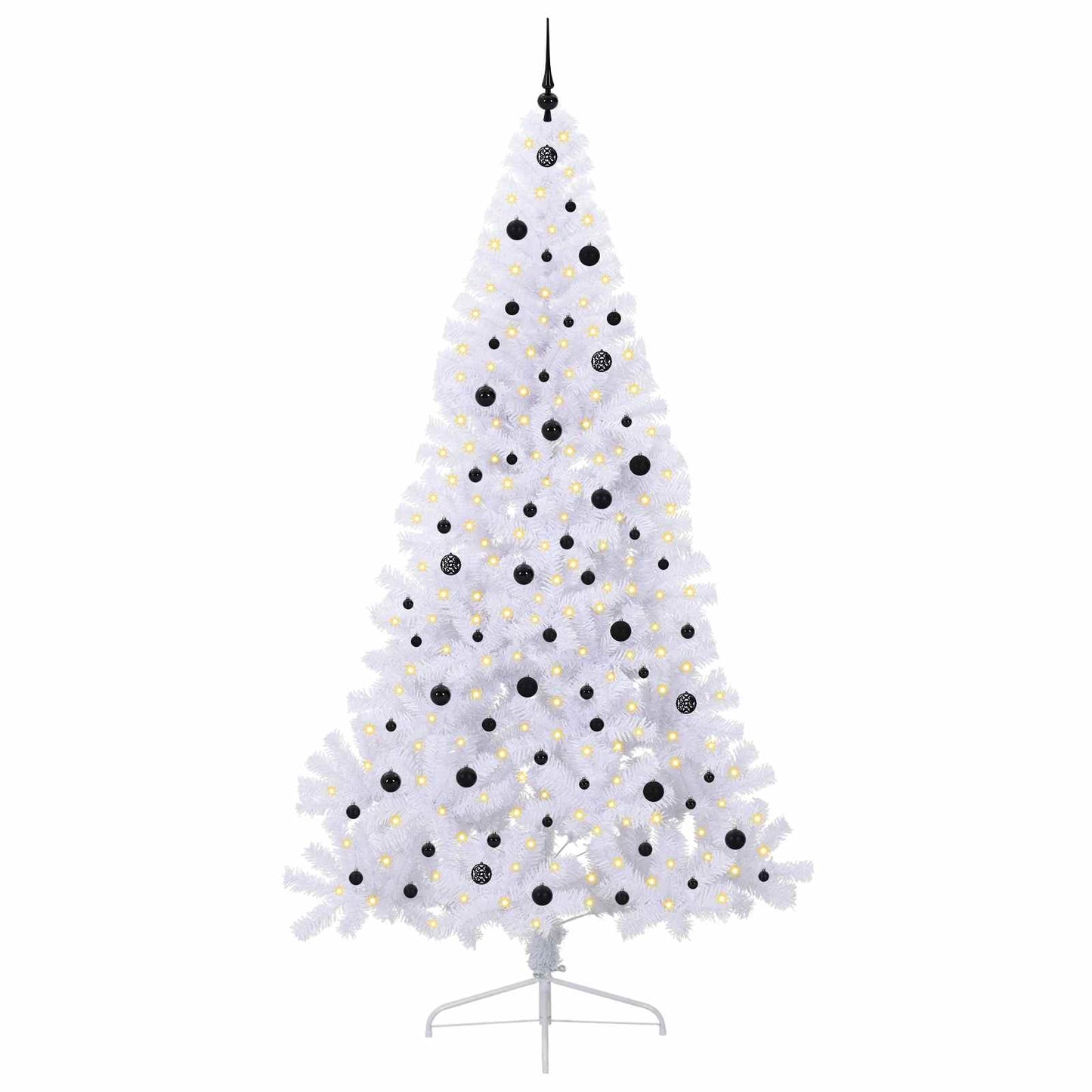 Kunstigt juletræ Hvid 240 cm PVC og Stål