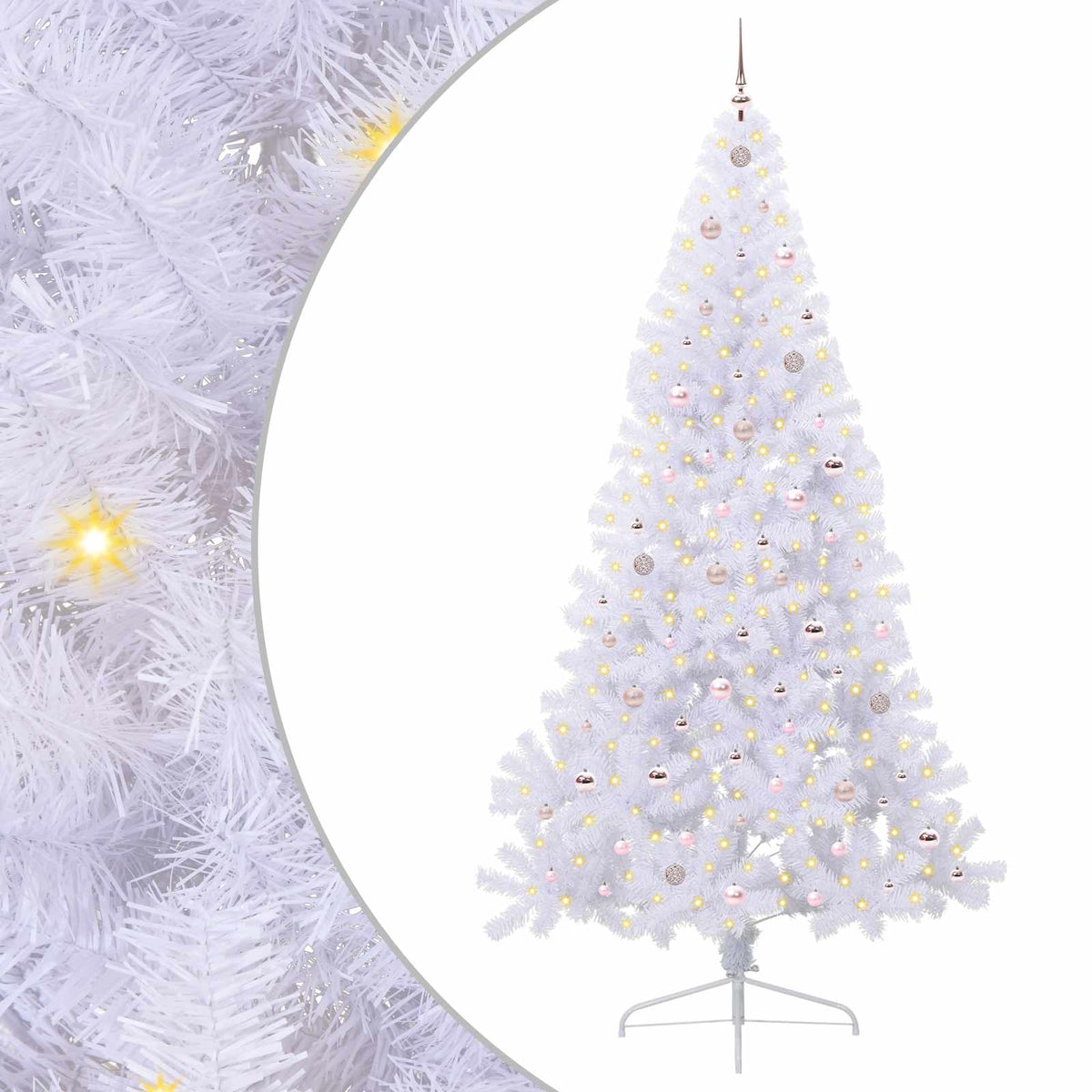 Kunstigt juletræ Hvid 240 cm PVC og Stål