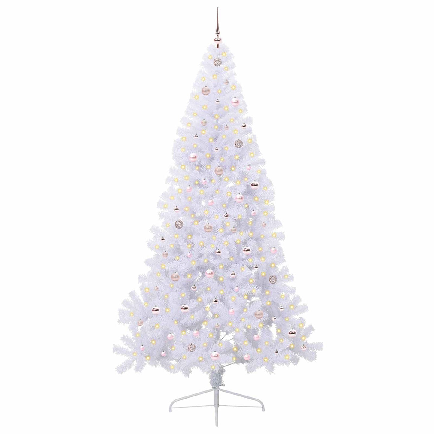 Kunstigt juletræ Hvid 240 cm PVC og Stål
