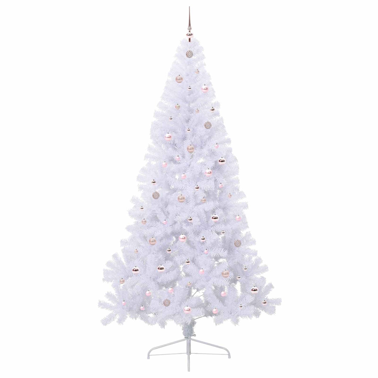 Kunstigt juletræ Hvid 240 cm PVC og Stål