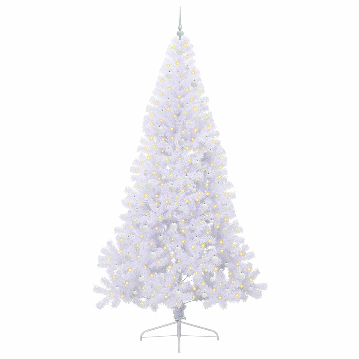 Kunstigt juletræ Hvid 240 cm PVC og Stål