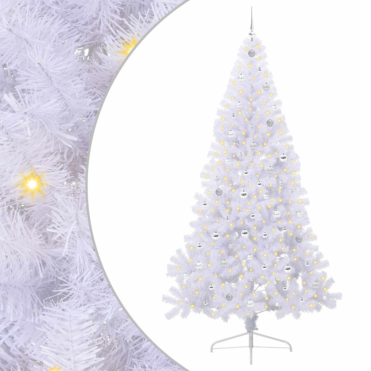 Kunstigt juletræ Hvid 240 cm PVC og Stål