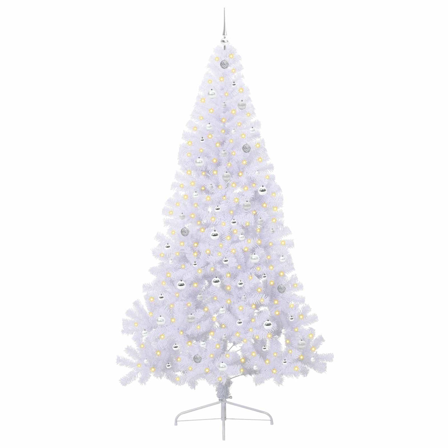Kunstigt juletræ Hvid 240 cm PVC og Stål