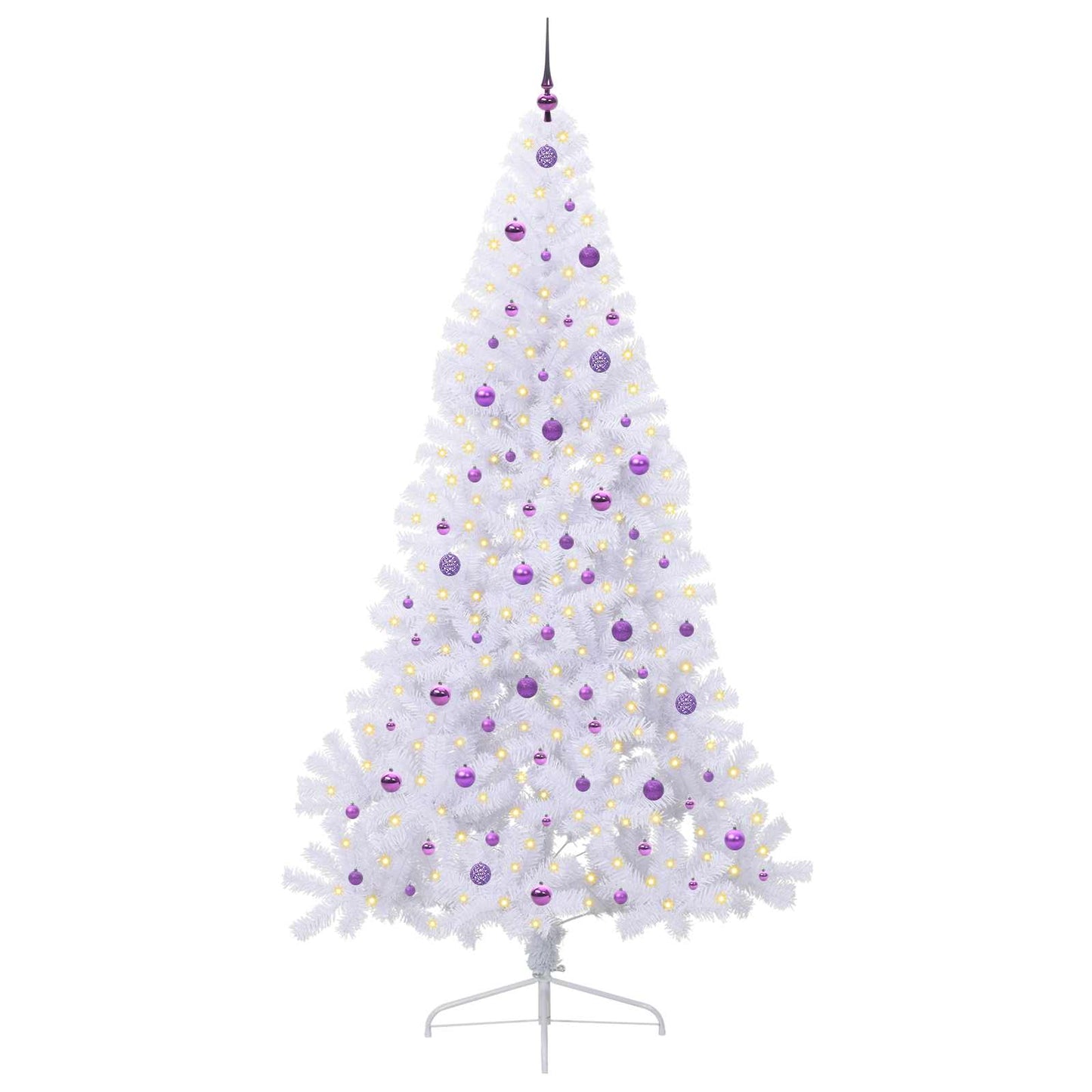 Kunstigt juletræ Hvid 240 cm PVC og Stål