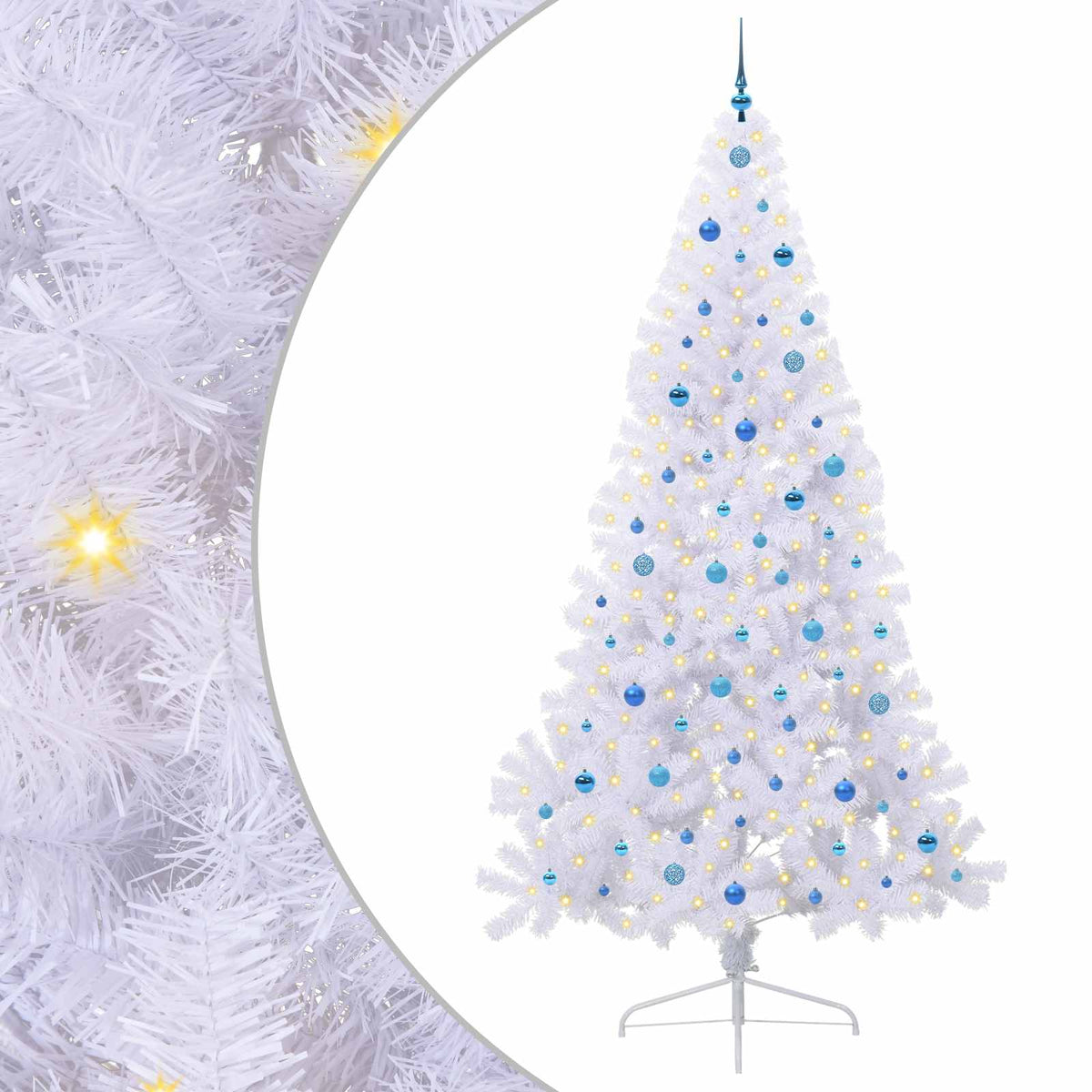 Kunstigt juletræ Hvid 240 cm PVC og Stål
