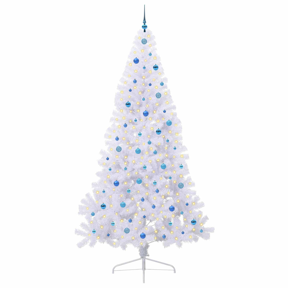 Kunstigt juletræ Hvid 240 cm PVC og Stål