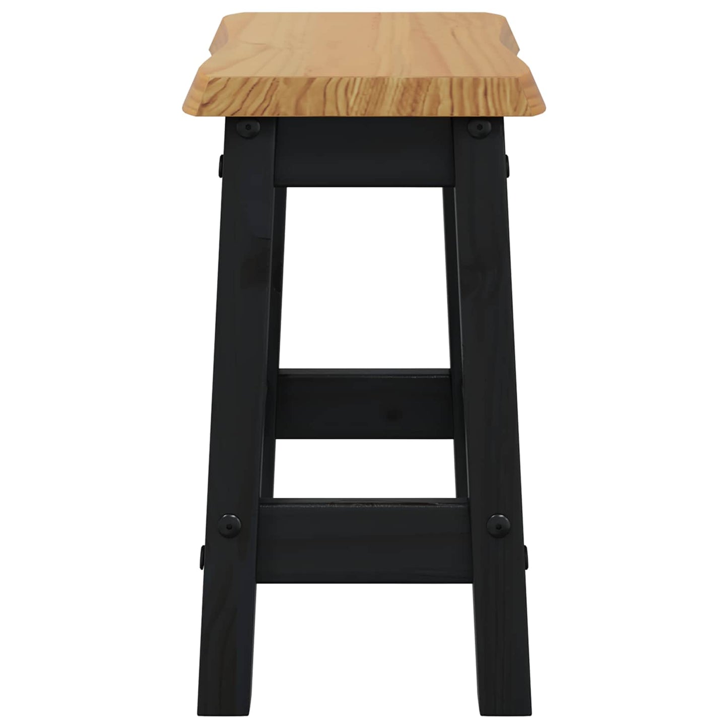 Barbænk EKAI 2 stk. Sort 40 x 29 x 45,5 cm Massivt fyrretræ