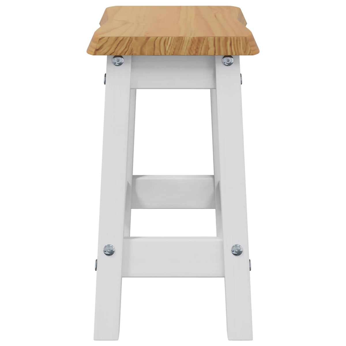 Barbænk EKAI 2 stk. Hvid 40 x 29 x 45,5 cm Massivt fyrretræ