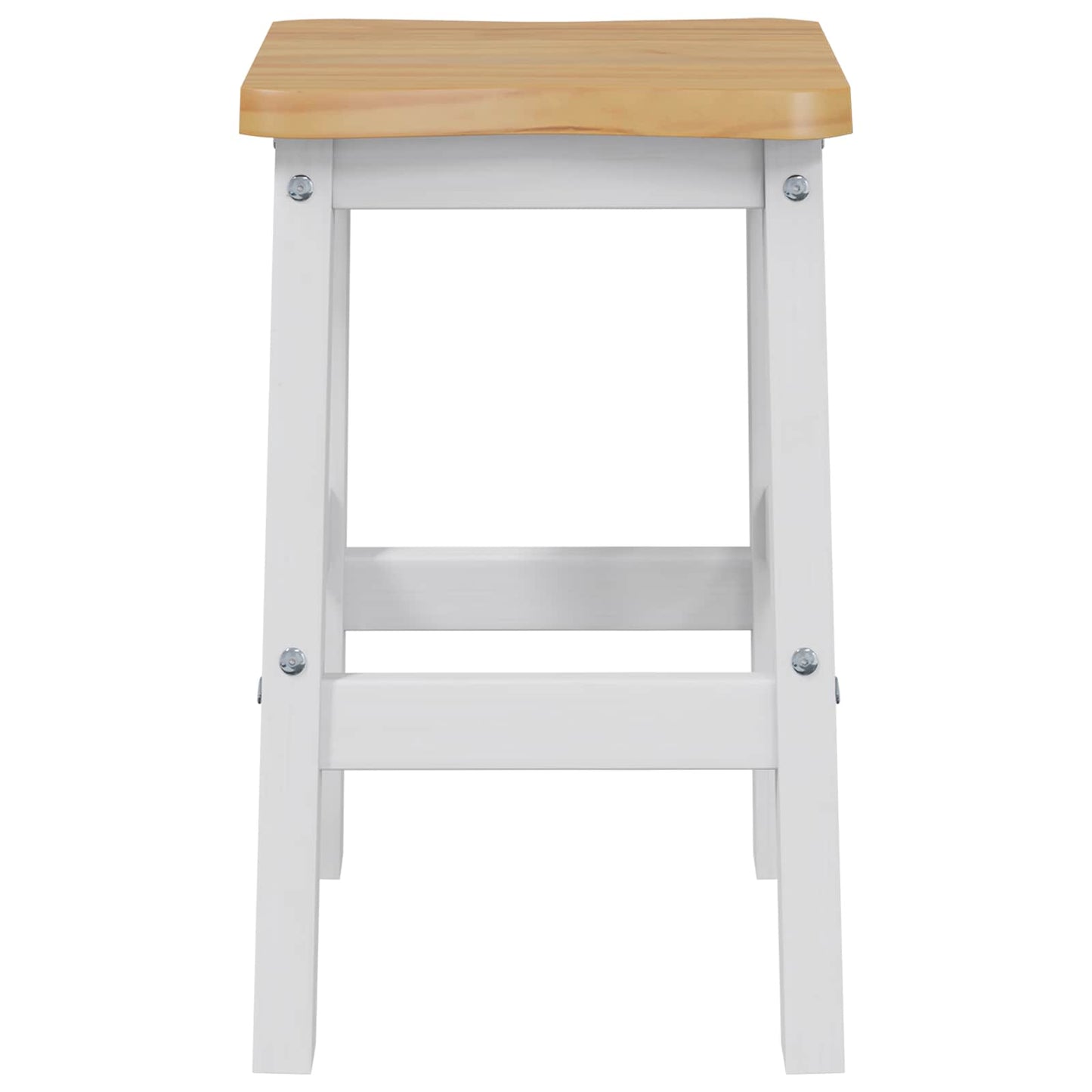 Høj Barstol EKAI 2 stk. Hvid 40 x 29 x 63 cm Massivt fyrretræ
