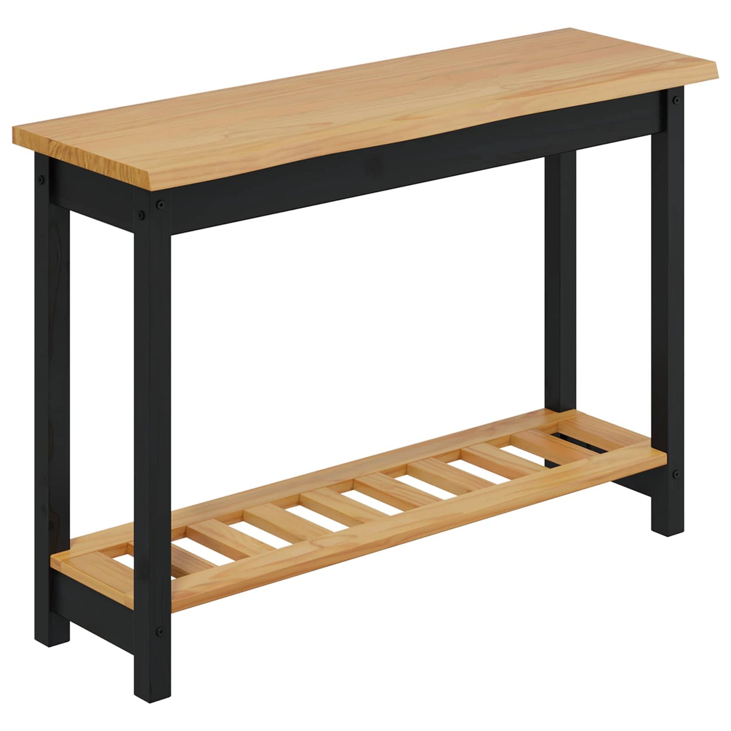 Konsolbord EKAI Sort 112 x 35 x 76 cm Massivt fyrretræ