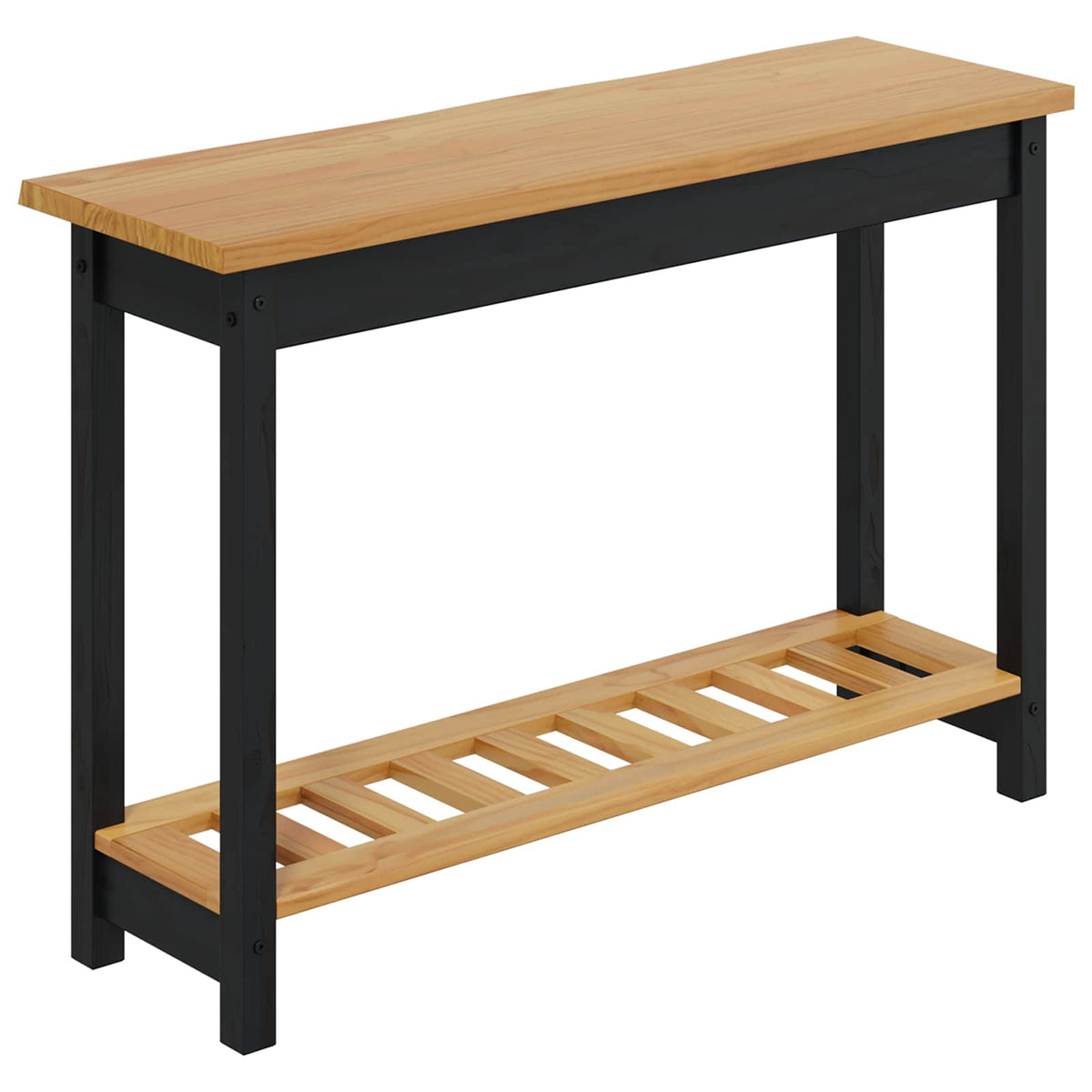 Konsolbord EKAI Sort 112 x 35 x 76 cm Massivt fyrretræ