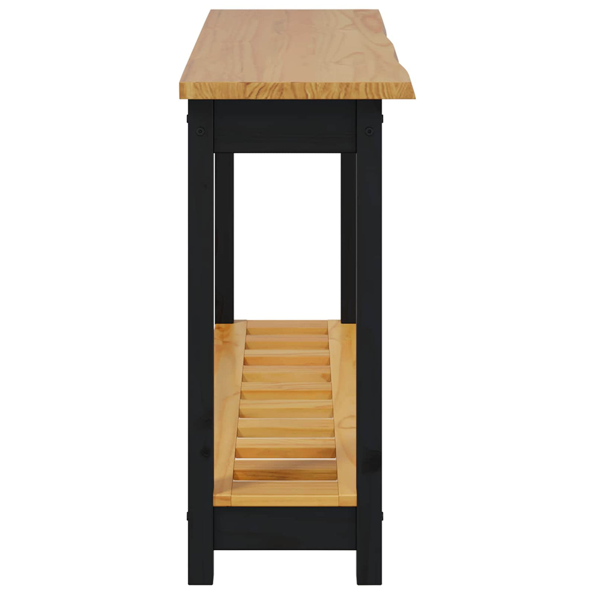 Konsolbord EKAI Sort 112 x 35 x 76 cm Massivt fyrretræ