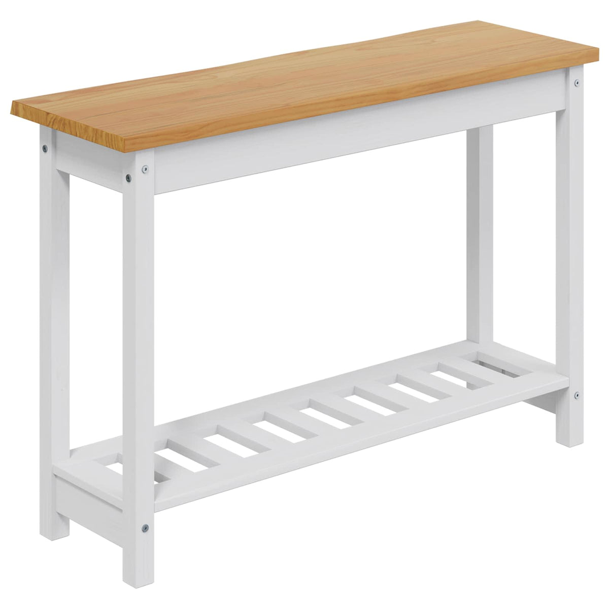 Konsolbord EKAI Hvid 112 x 35 x 76 cm Massivt fyrretræ