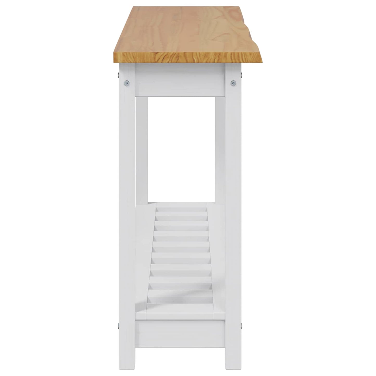Konsolbord EKAI Hvid 112 x 35 x 76 cm Massivt fyrretræ