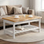 Sofabord EKAI Hvid 100 x 60 x 45,5 cm Massivt fyrretræ