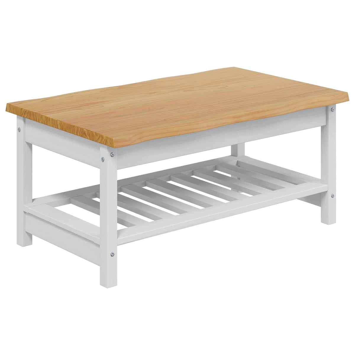 Sofabord EKAI Hvid 100 x 60 x 45,5 cm Massivt fyrretræ