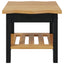 Sidebord med hylde EKAI Sort 50 x 50 x 45,5 cm Massivt fyrretræ