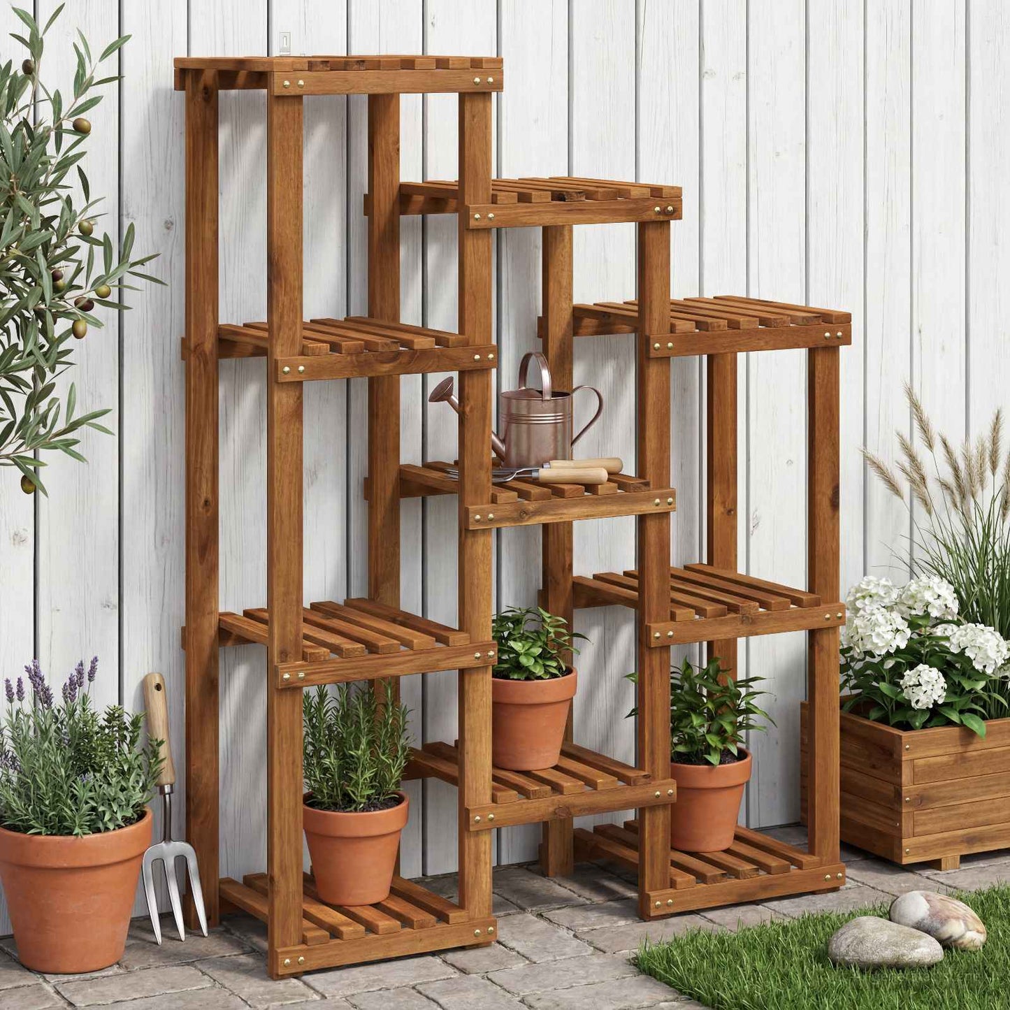 Planteholder Naturfarvet 85 x 30 x 114,5 cm Massivt Akacietræ
