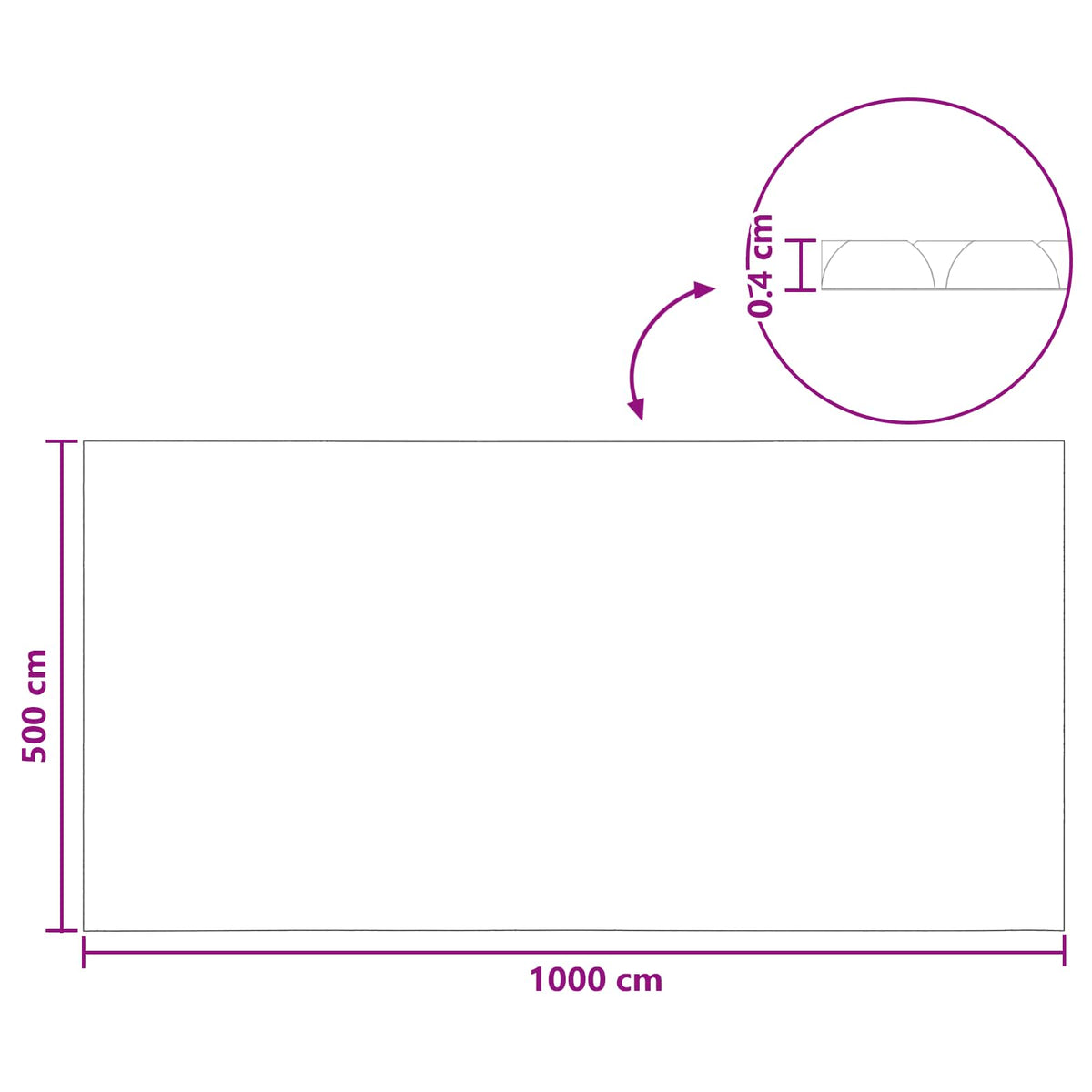 Sol Pool Dækken 1000 x 500 cm 110 μm Firkantet PE Blå