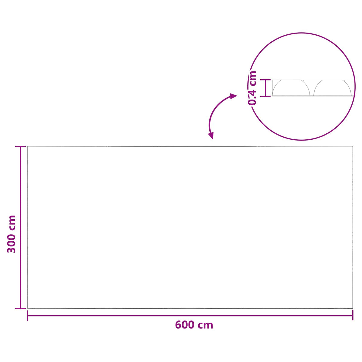 Solbadekar Dække Tung Kvalitet 600 x 300 cm 200 μm Firkantet PE