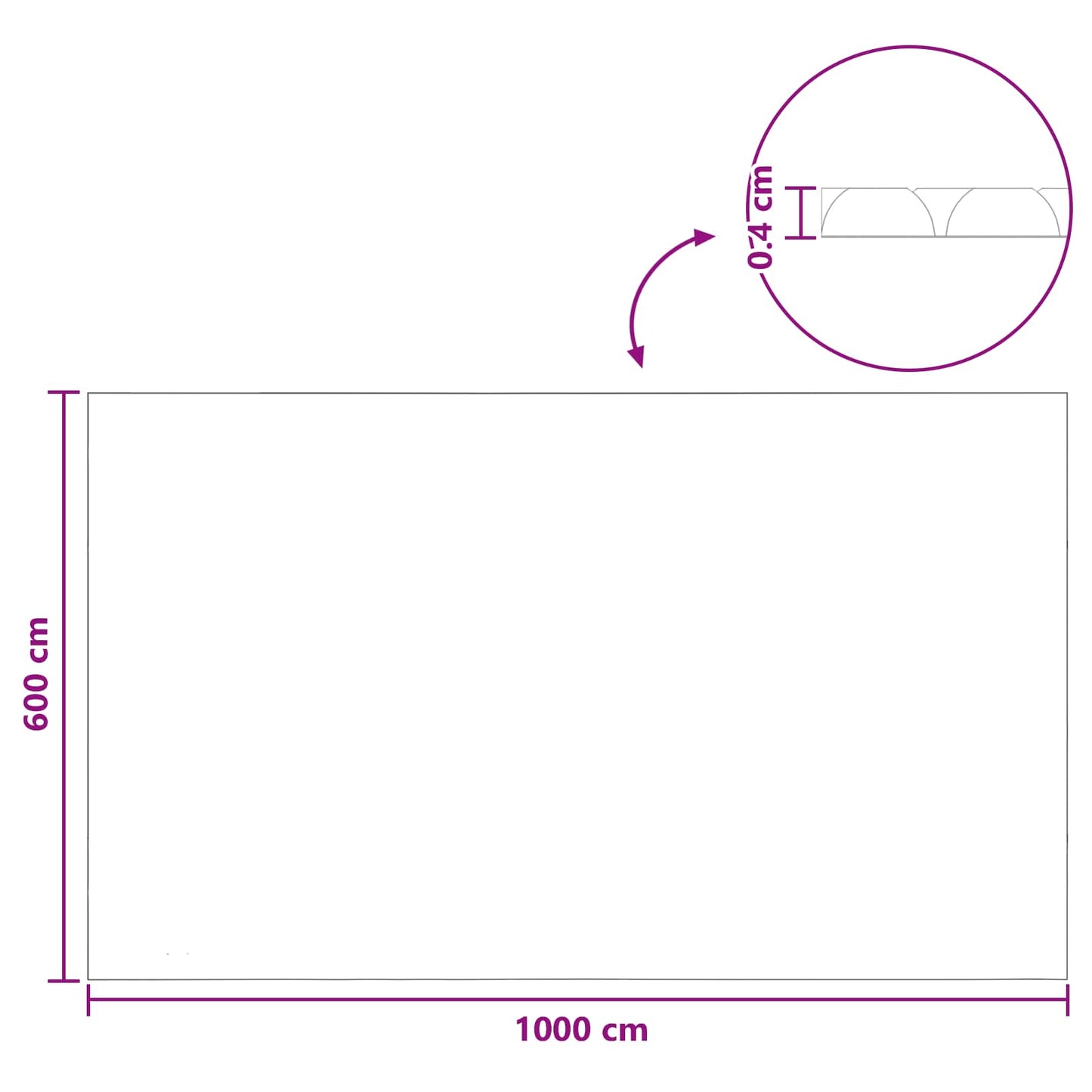 Solbadekar Dække Tung Kvalitet 1000 x 600 cm 200 μm Firkantet
